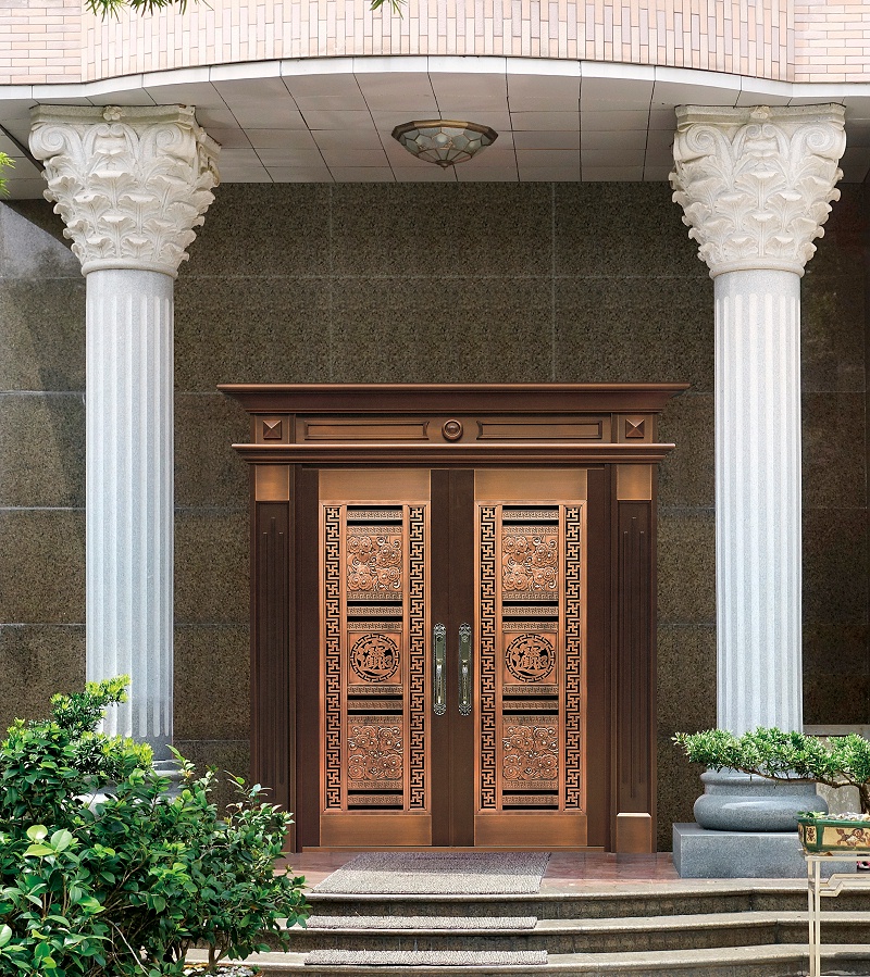 愛唯銅門對開銅門-招財進寶