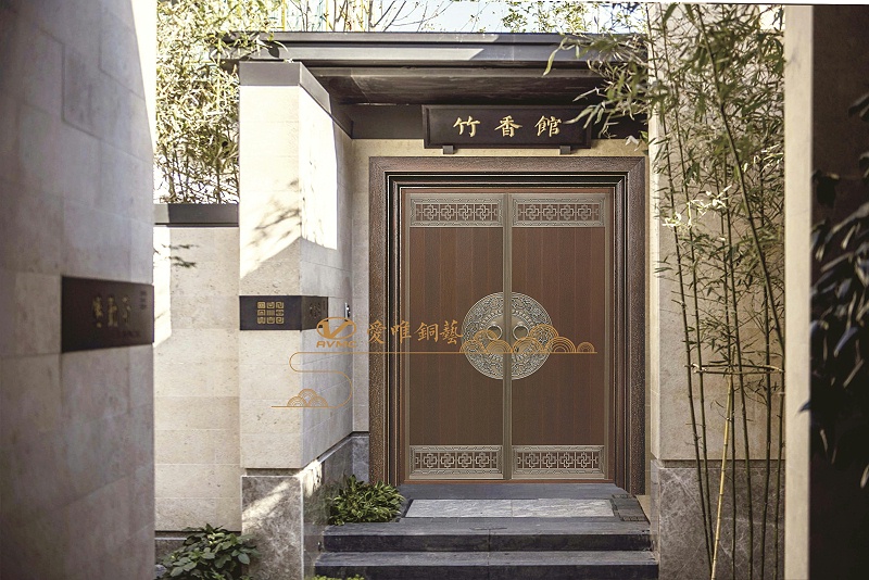 愛(ài)唯銅門新中式銅門